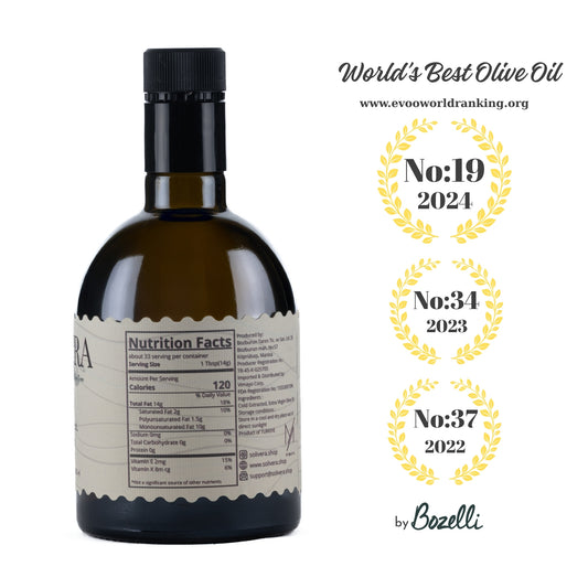 Picual Extra Virgin Olive Oil – Single-Origin · Cold-Pressed · First Harvest · Bold & Peppery · 500+polyphenols