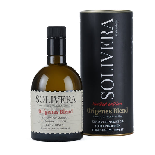 Orígenes Blend Extra Virgin Olive Oil – Heritage Blend · Cold-Pressed · Rich & Earthy · 300+polyphenols